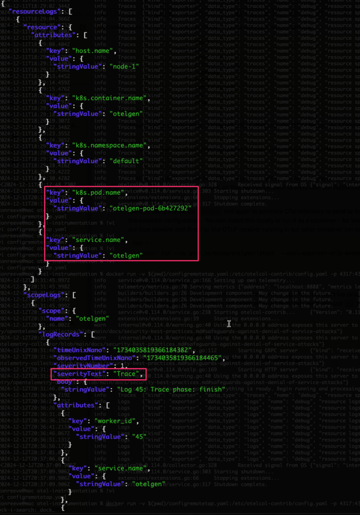 Picture showing Introspecting the Logs JSON from the remote tap processor