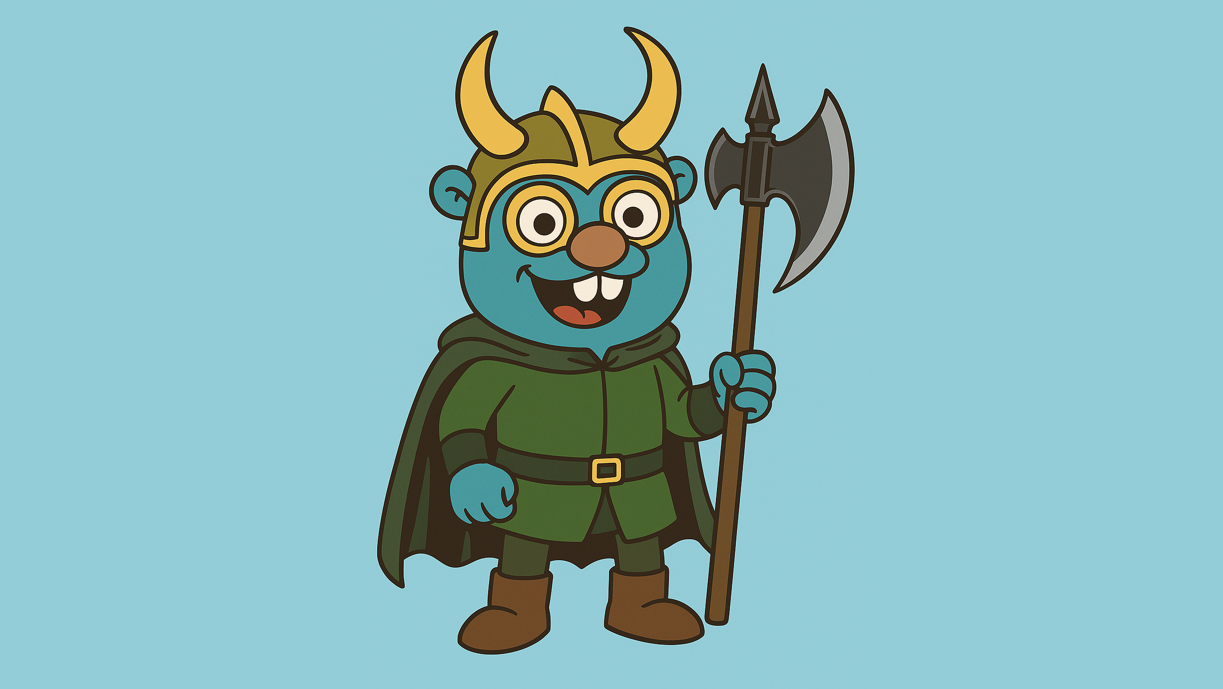 Gonzo character for the log analysis TUI dressed as Loki, for live tailing Loki.