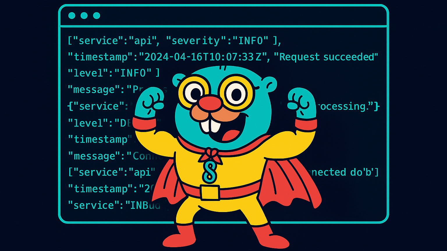Image of Gonzo standing inside a terminal for observability driven development