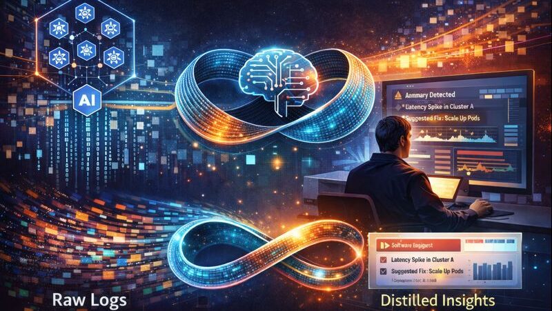 Image showing Dstl8 using AI log analysis to distill raw logs into insights
