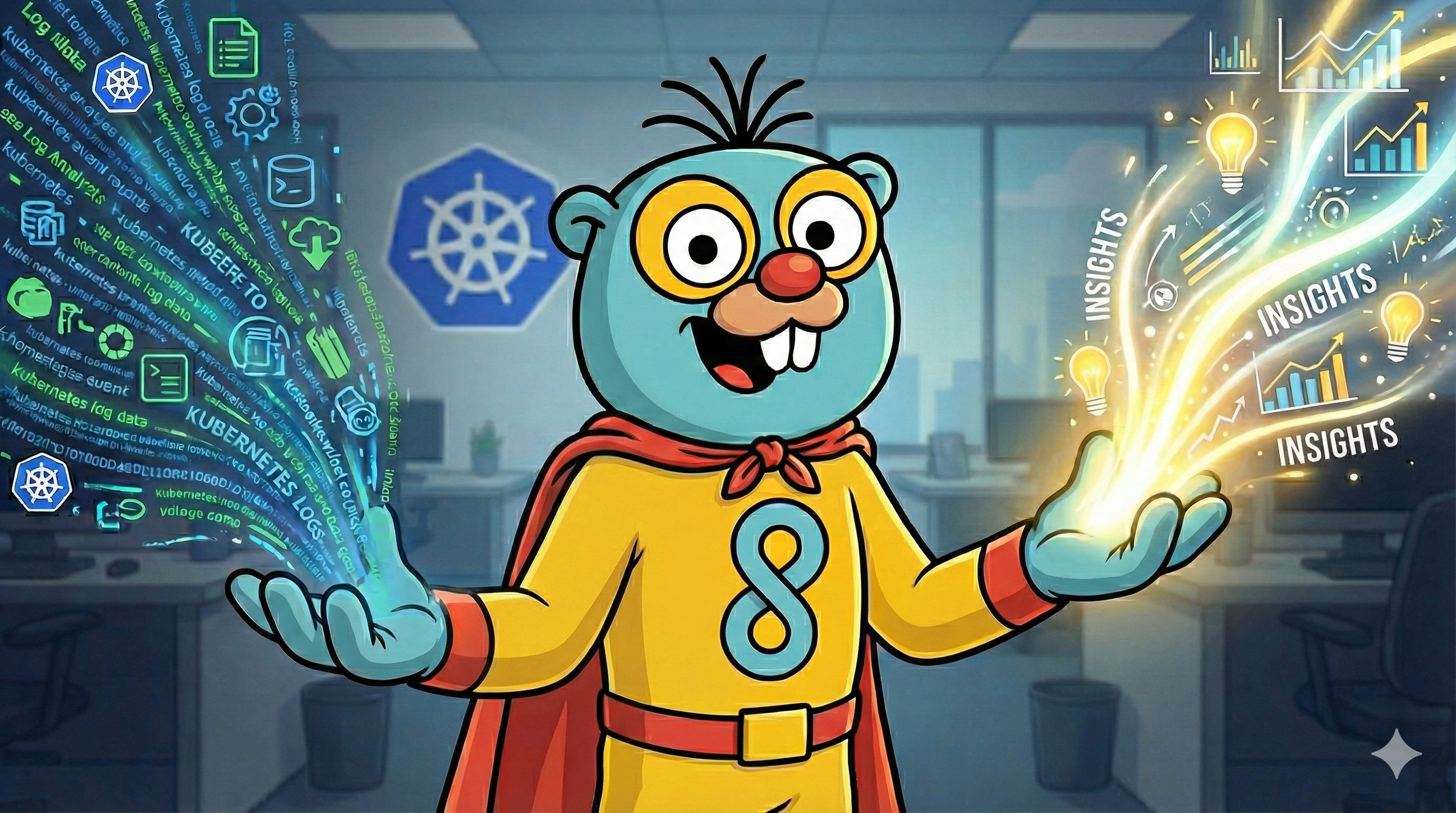 Image showing Gonzo ingesting Kubernetes logs and emitting insights