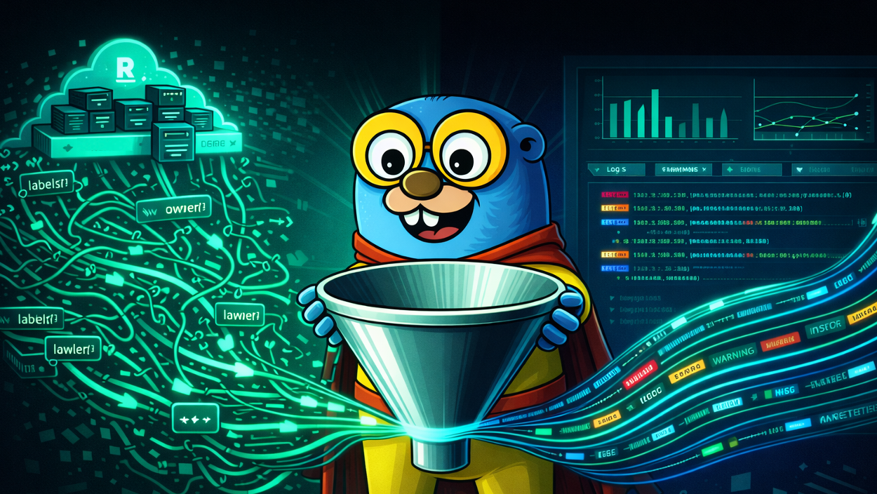 Image showing Gonzo TUI transforming a mess of Render raw logs into usable understandable output