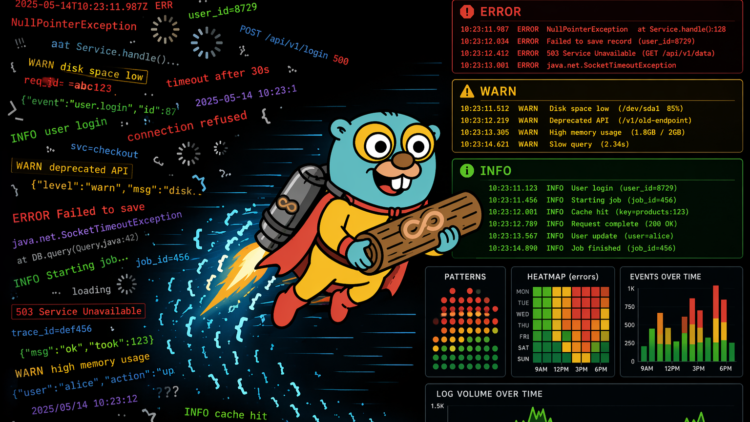 Gonzo TUI bringing order to chaotic Netlify logs