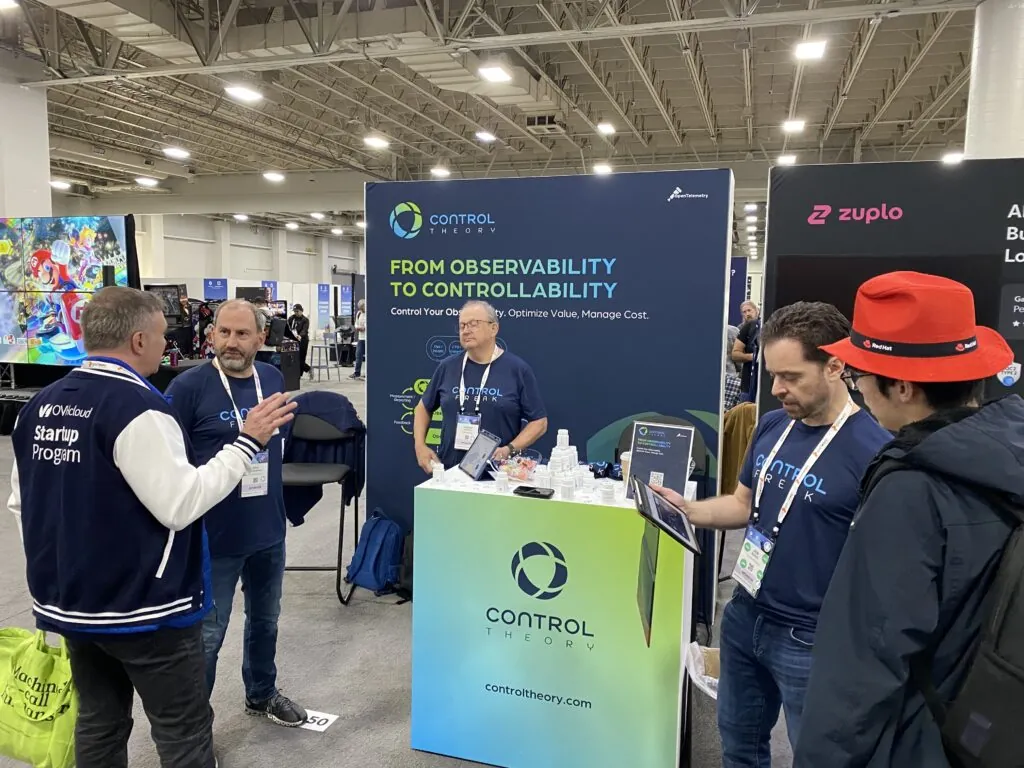 Observability Control Plane at Kubecon a picture of the booth