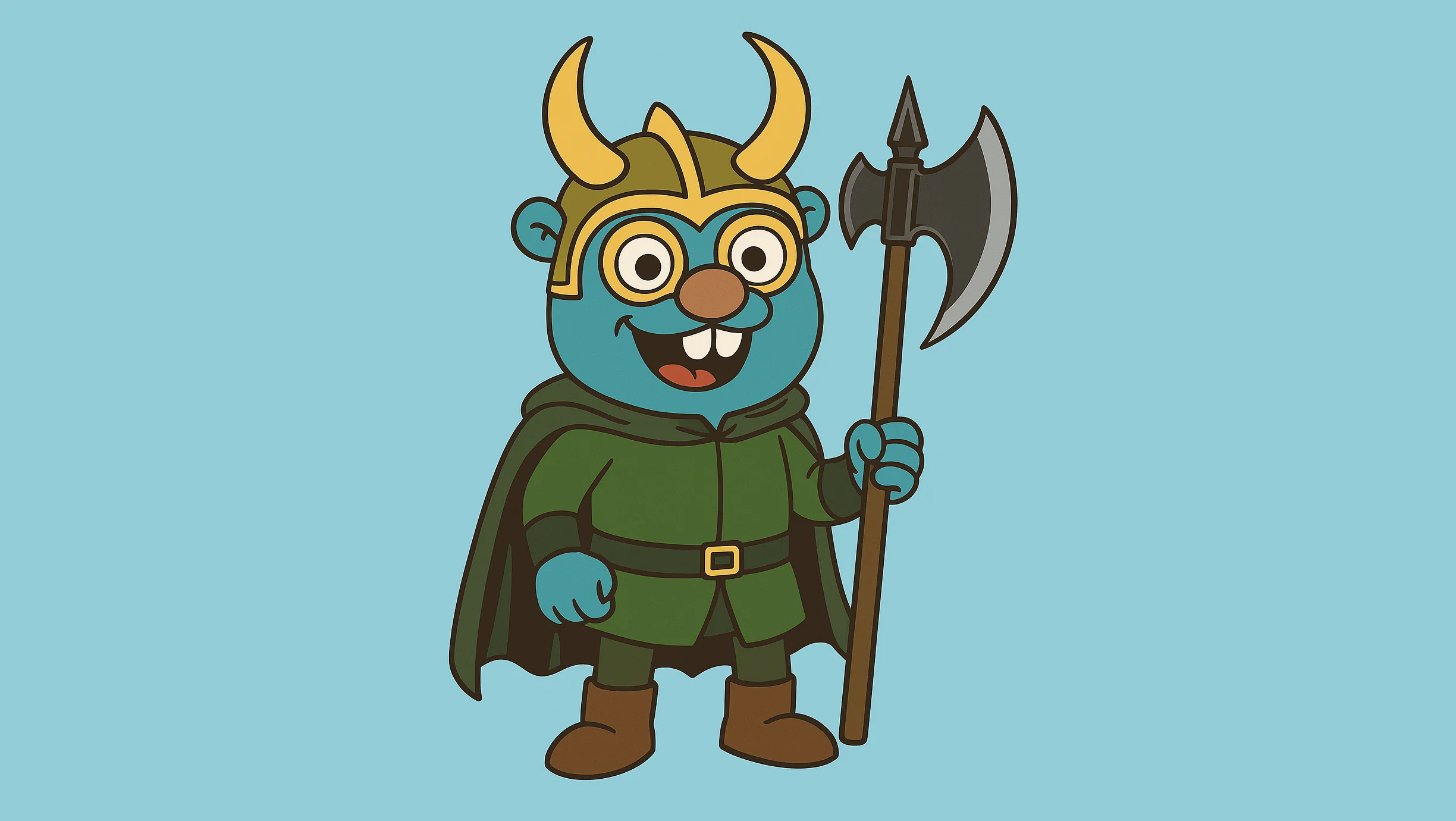 Gonzo character for the log analysis TUI dressed as Loki, for live tailing Loki.